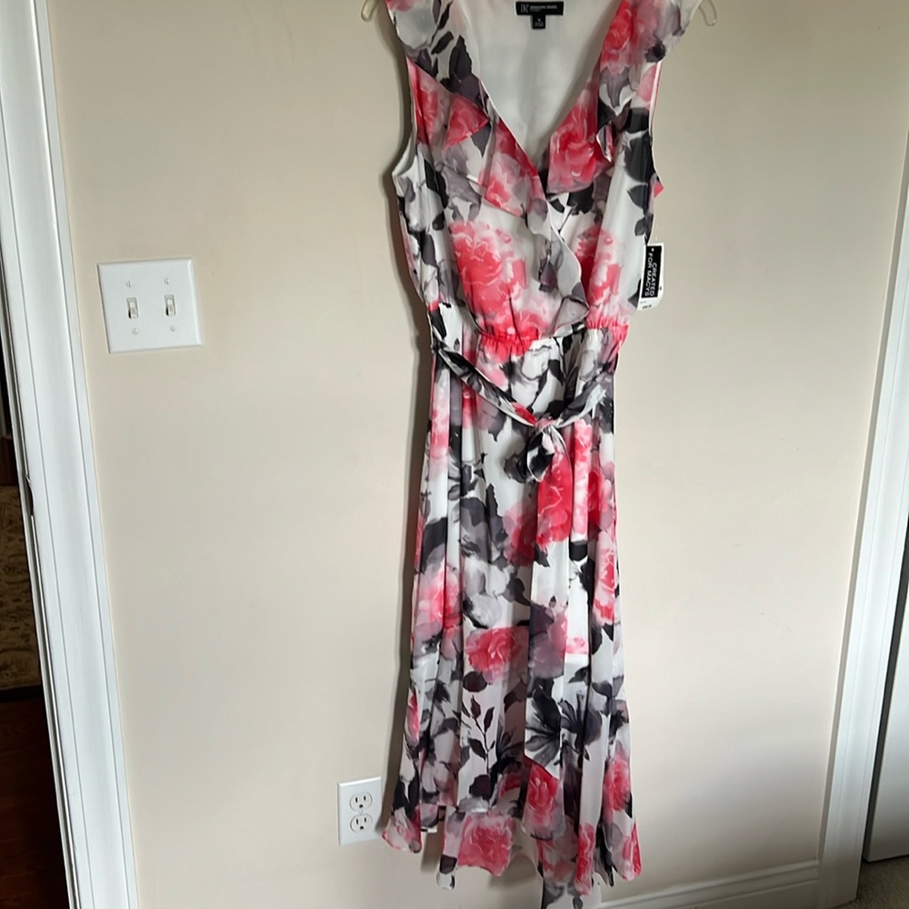 INC Mutil floral/color ruffle dress